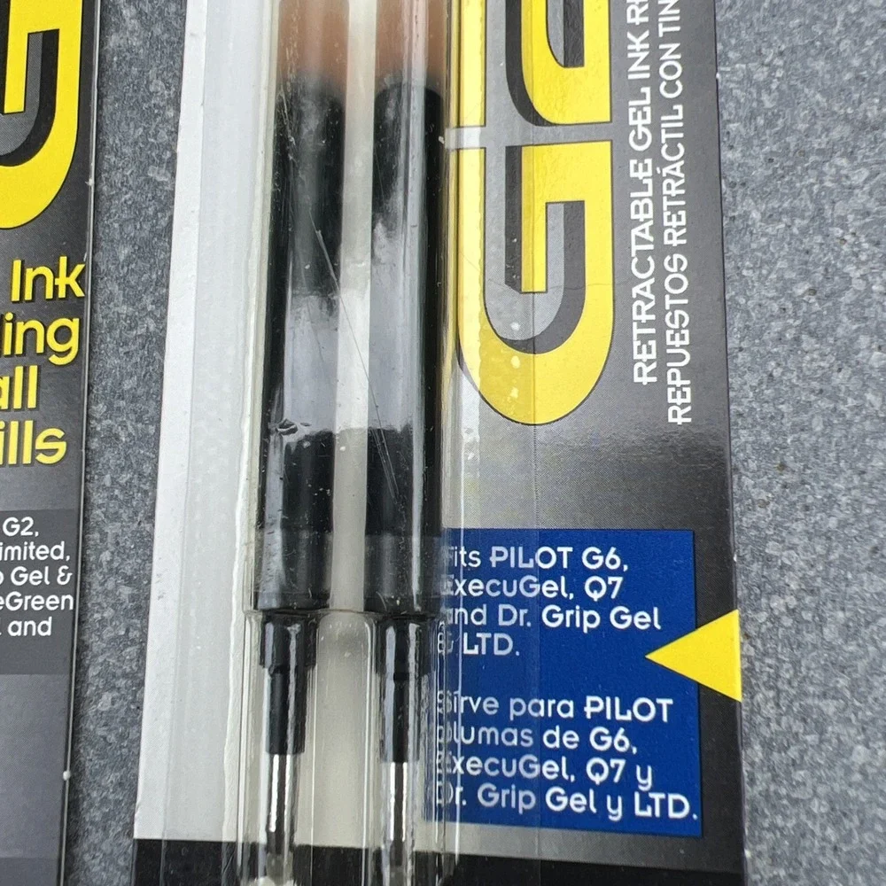 Pilot Dr. Grip Retractable Pen Refill, Fine Pt, Blue Black  Ink, 2 Pack of 2